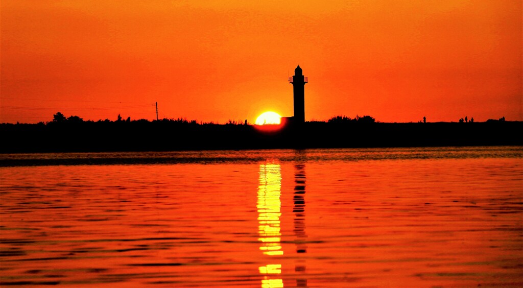 石狩川河口夕陽