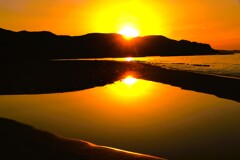 銭函海岸夕日