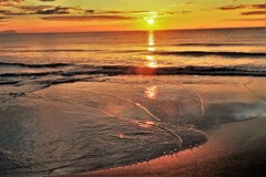 過ぎ去り日夏の夕陽