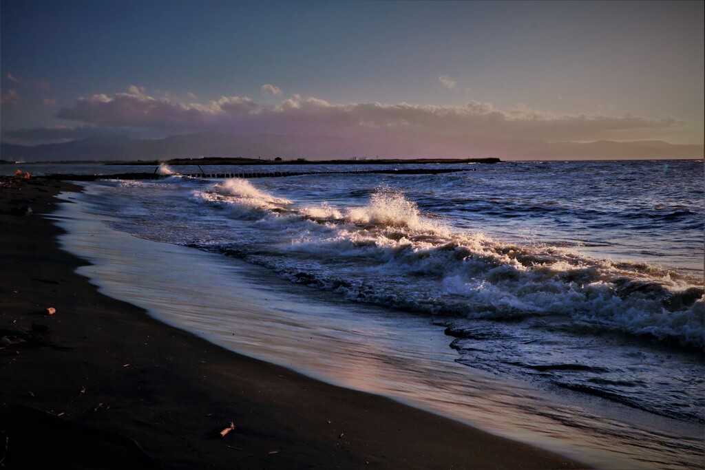石狩川河口の海