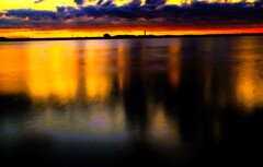 石狩河口の夕日