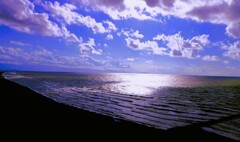 光る海