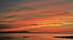 石狩望来海岸の夕陽