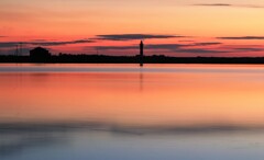 石刈川河口夕陽