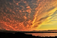 石狩川河口の夕陽Ⅰ