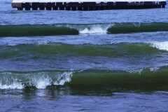 波打つ石狩川河口浜 波打つ石狩川河口浜