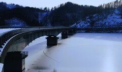 凍てつくふくろう湖(当別ダム湖）