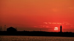 石狩川河口夕陽Ⅱ