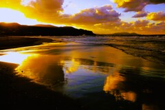 小樽銭函海岸夕日