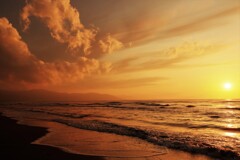 オタネ浜の夕陽