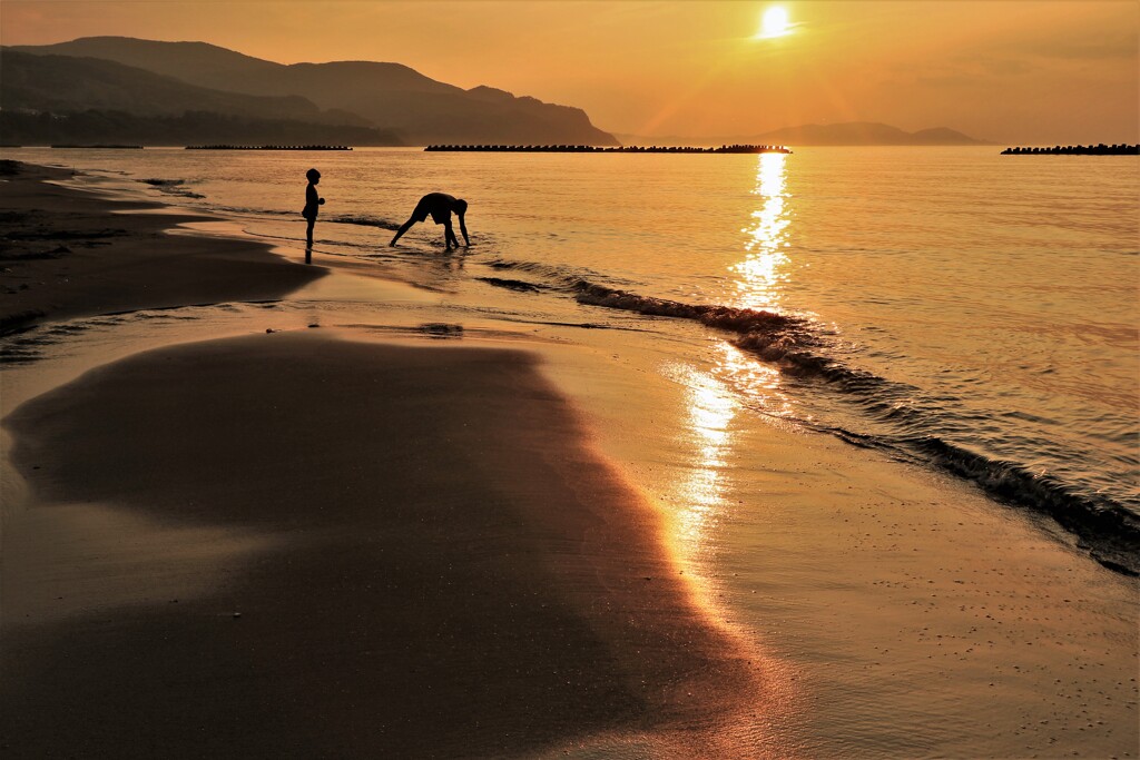 銭函海岸の夕陽