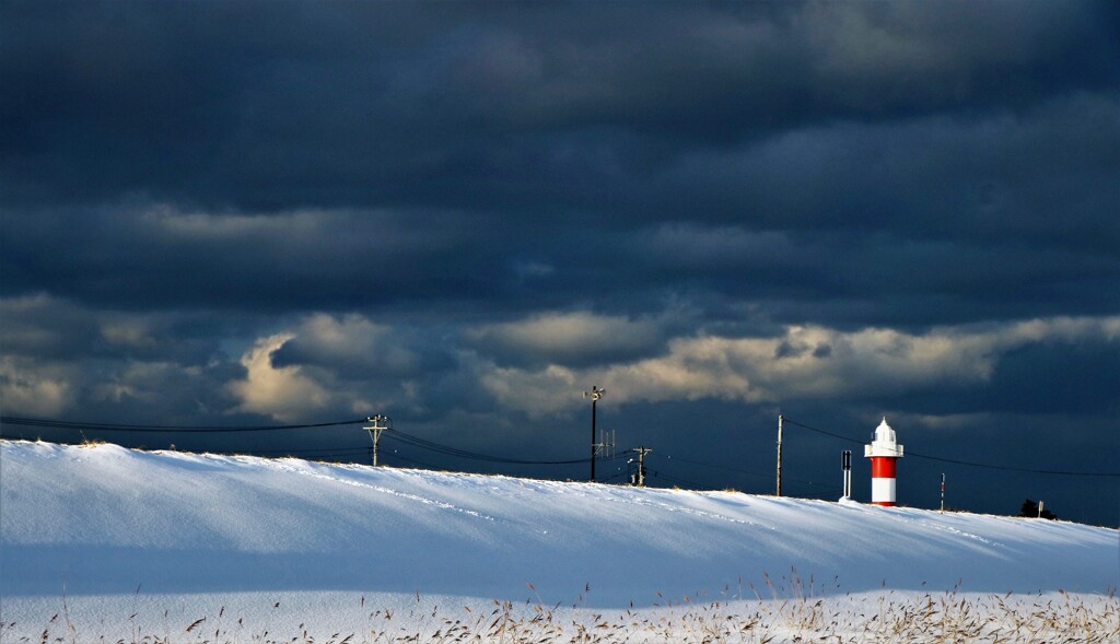 冬の石狩灯台