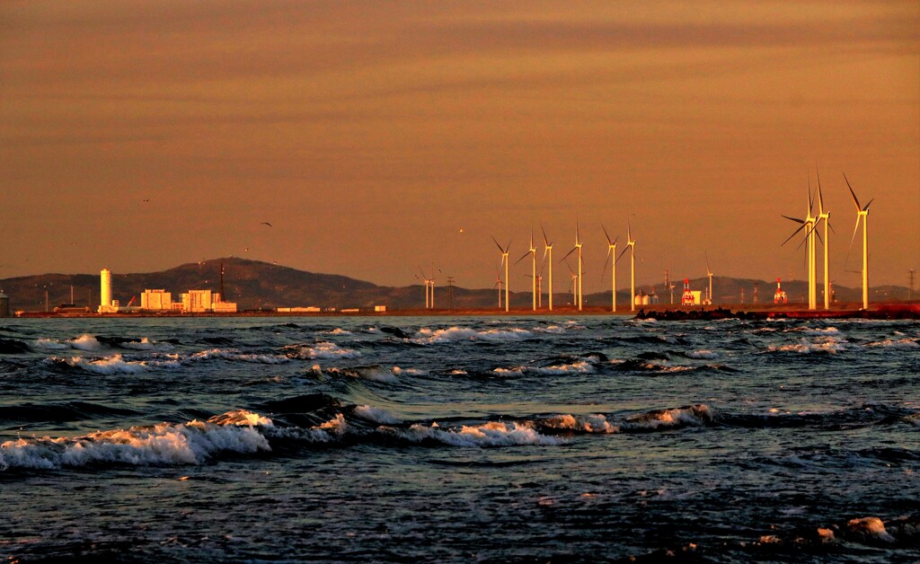 銭函海岸からの夕陽