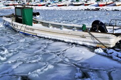 凍てつく石狩漁港