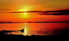 石狩河口の夕陽Ⅱ