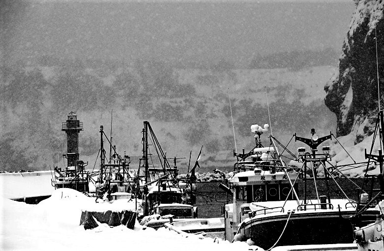 冬の小樽祝津漁港（蔵出）