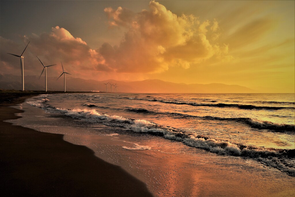 オタネ浜の夕陽