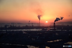 水島の夕陽