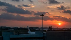 羽田空港の夕焼け