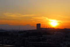 富士山と夕日　　聖蹟桜ヶ丘