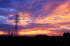 夕焼け　近所のいつもの場所