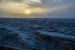 ゴビ砂漠の夕景