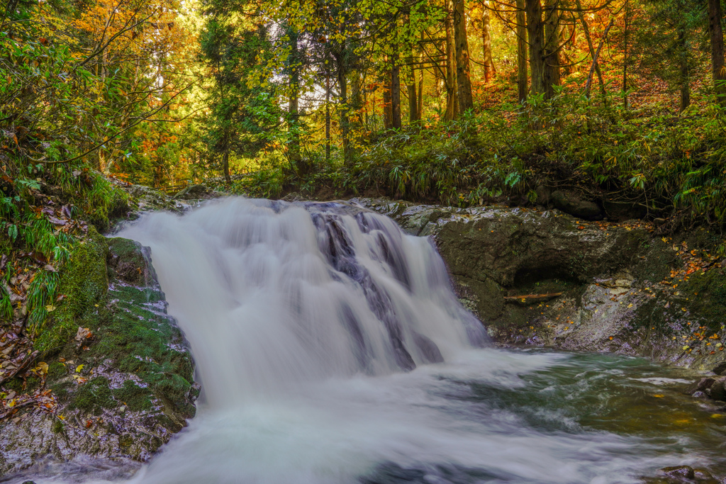 県内で紅葉狩り４　千座川三の滝