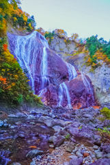 紅葉の滑川大滝  ２