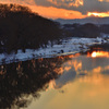 雪の入間川夕景ーⅠ