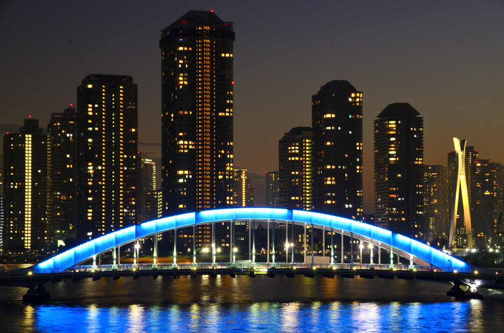 永代橋夕景-２