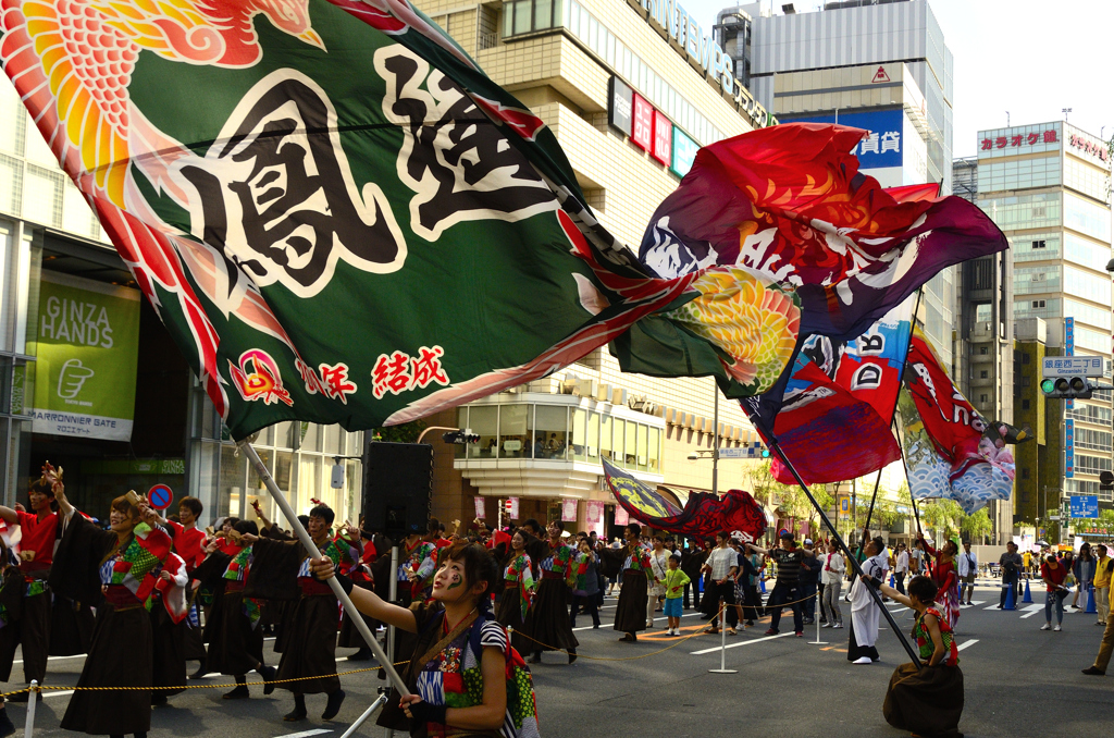 銀座柳祭＜はためく＞