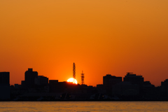 港町の夕景