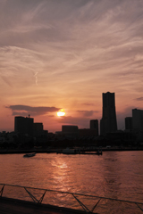 横浜、夕焼け
