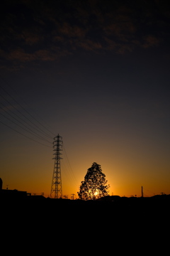 近所の夕景