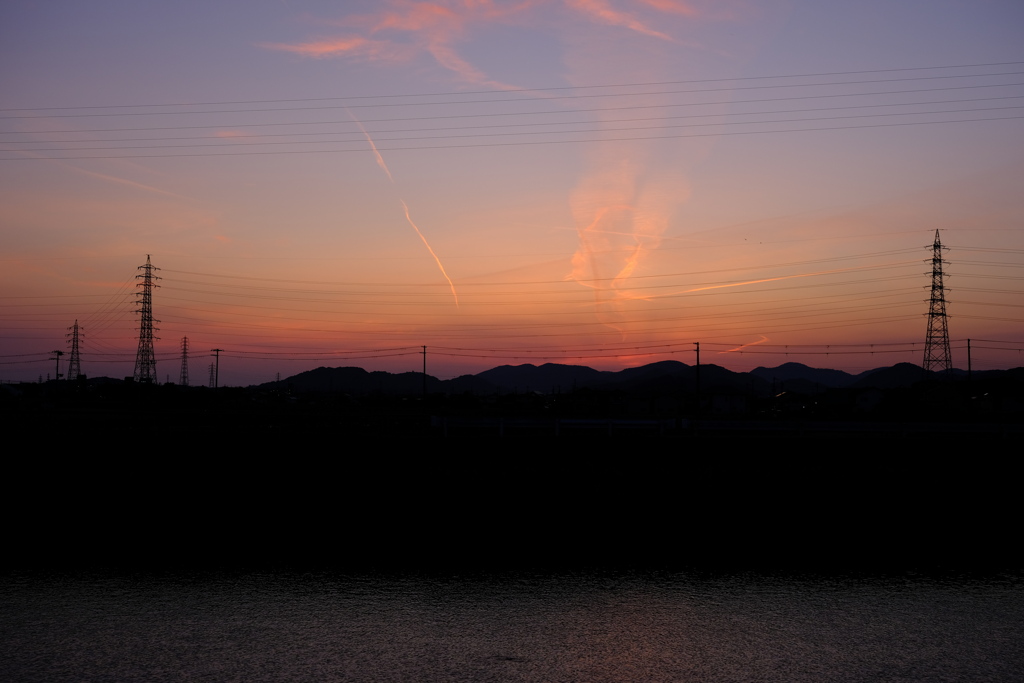 近所から見る夕焼け