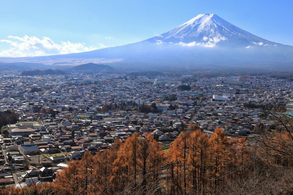 富士の麓の町