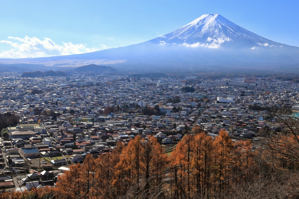 富士の麓の町