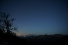夜の富士-大山山頂-