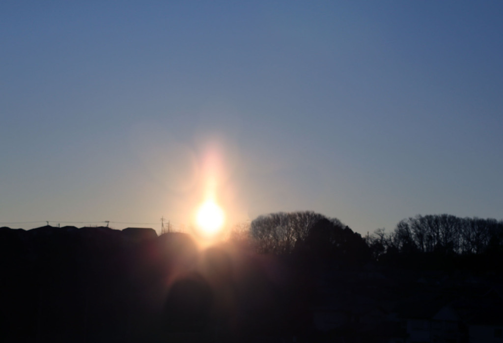 厳戒態勢の太陽柱