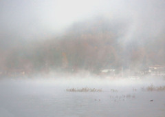 気嵐の山中湖-2