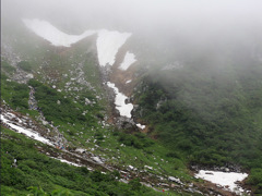 残雪の登山道ー千畳敷カールⅡ