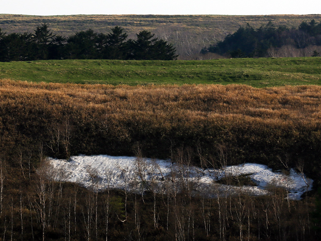 雪の残る美ヶ原