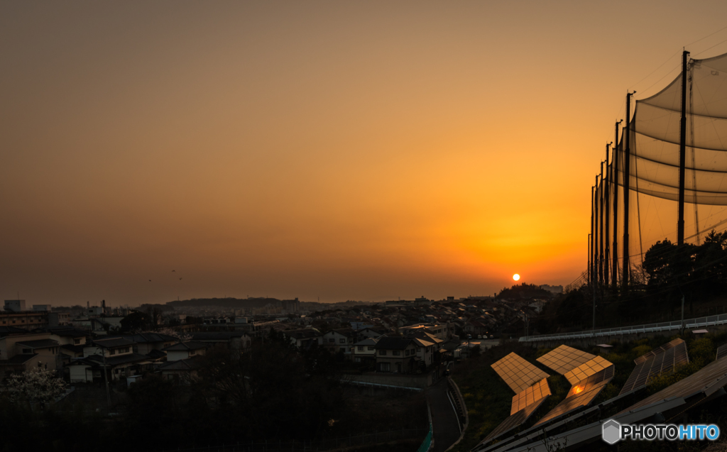 高台からの夕景