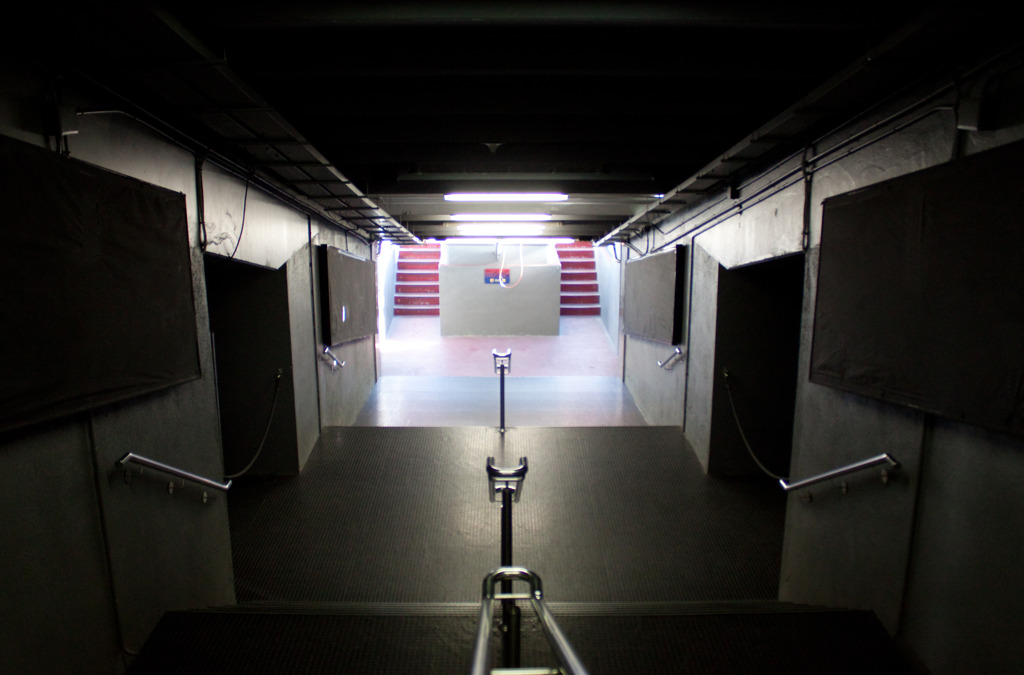 The stairs to pitch