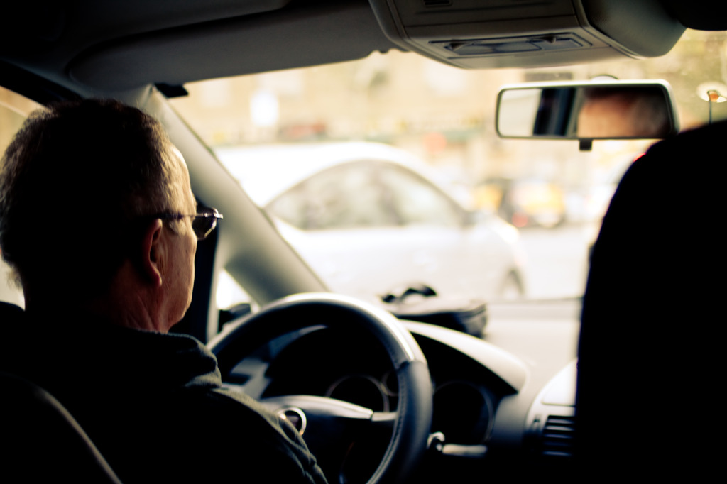Candid taxi driver
