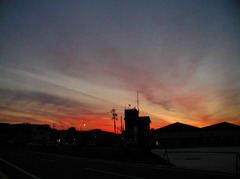 三重県の港町でみた夕焼け