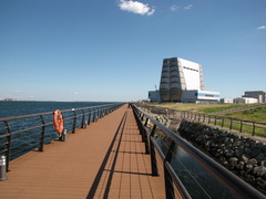 浮き輪と建物