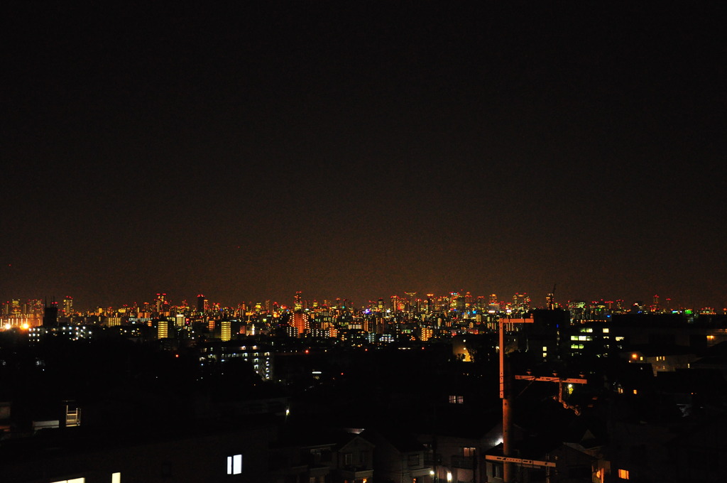 千里山から見た梅田の夜景