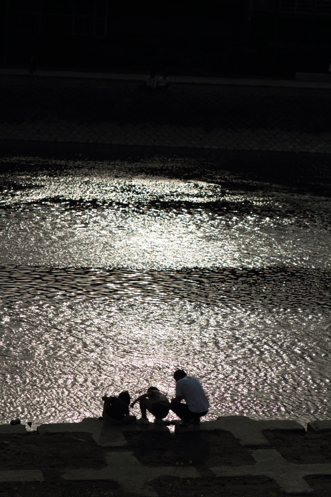 加茂川の夕景