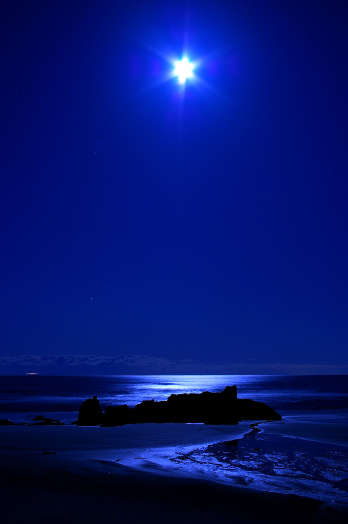 月に照らされし海原